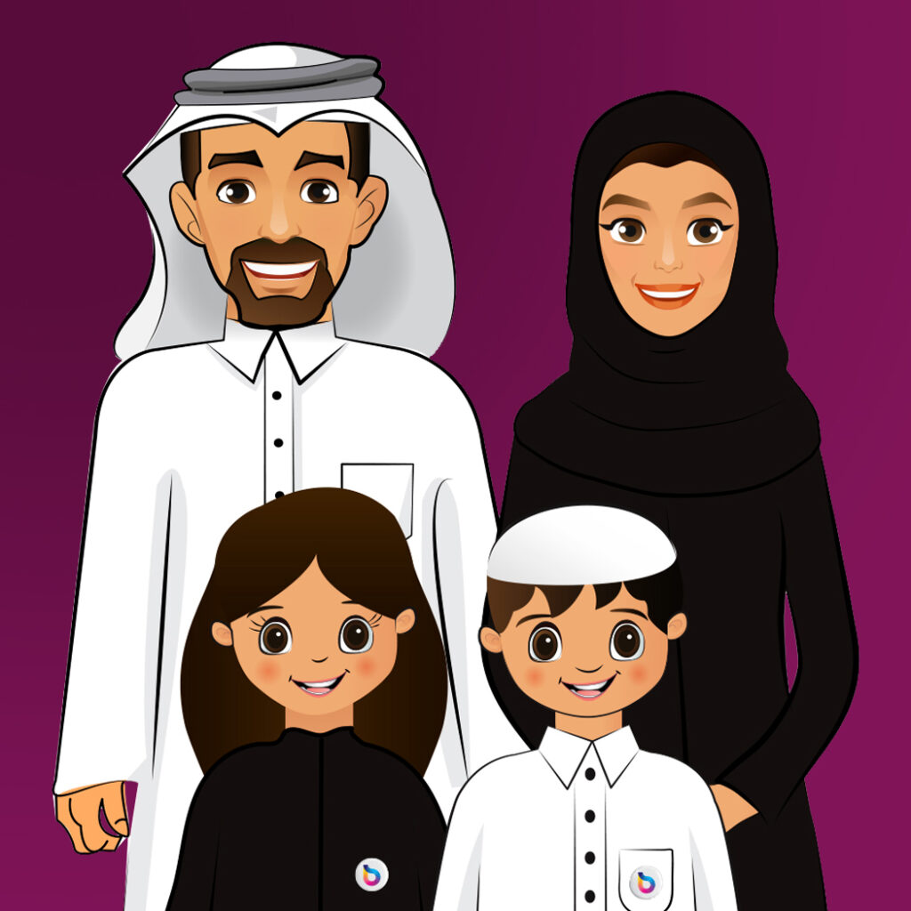 Qatar Biobank Characters Designs. 